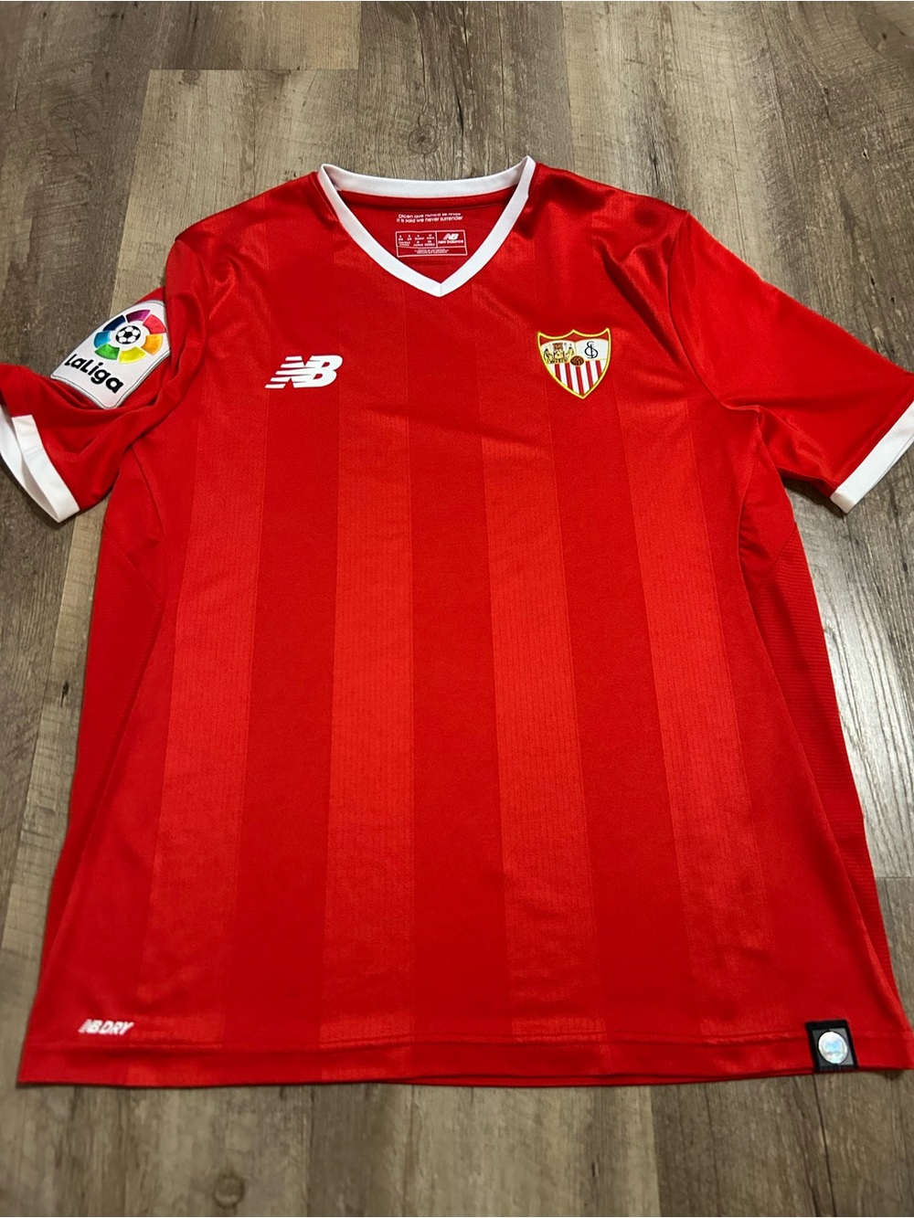 New Balance Red Sevilla FC Men's Short-Sleeve Soccer Jersey